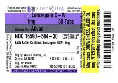 Label Image - LORAZEPAM 1MG LABEL